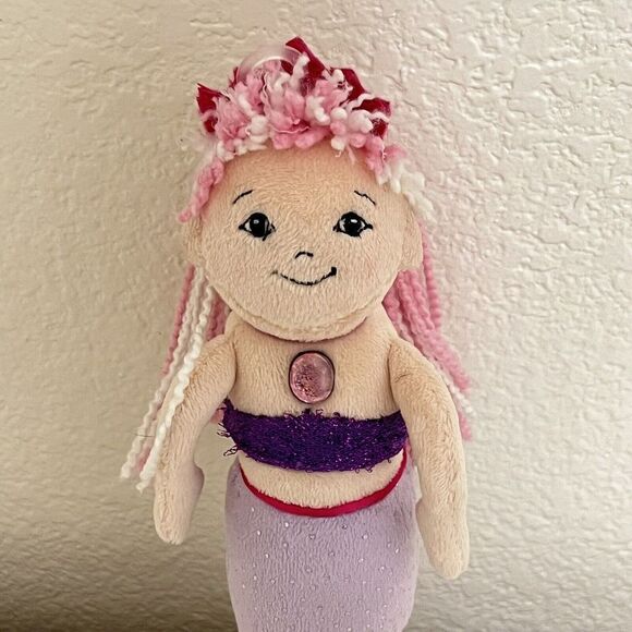 Douglas Cuddle Toys Mermaid Plush Doll Yarn Hair Purple Sparkle 10" - Picture 2 of 10